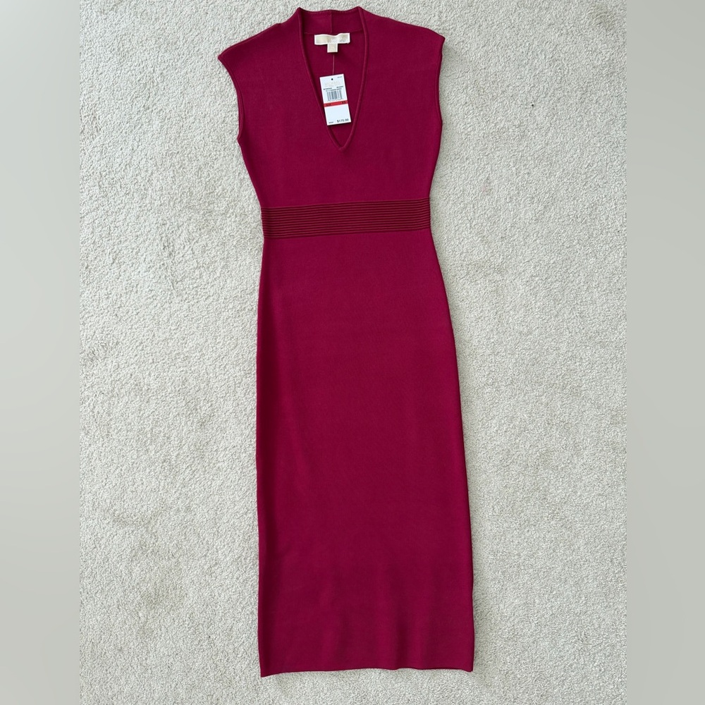 Michael Kors Sleeveless Midi Dress, XS Mulberry, NWT’s